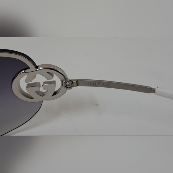 Gucci Women's Sunglasses Vintage Y2K Shield Silver Purple Gradient GG2773/S - Picture 4 of 16